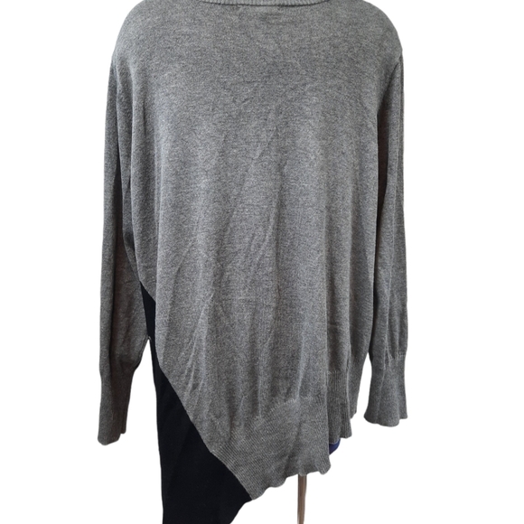 Anthropologie Peyton Primrose Color Block Sweater Gray Black 2X Women's Plus - Picture 5 of 9